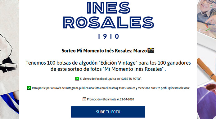 Inés Rosales sortea 100 bolsas de algodón 